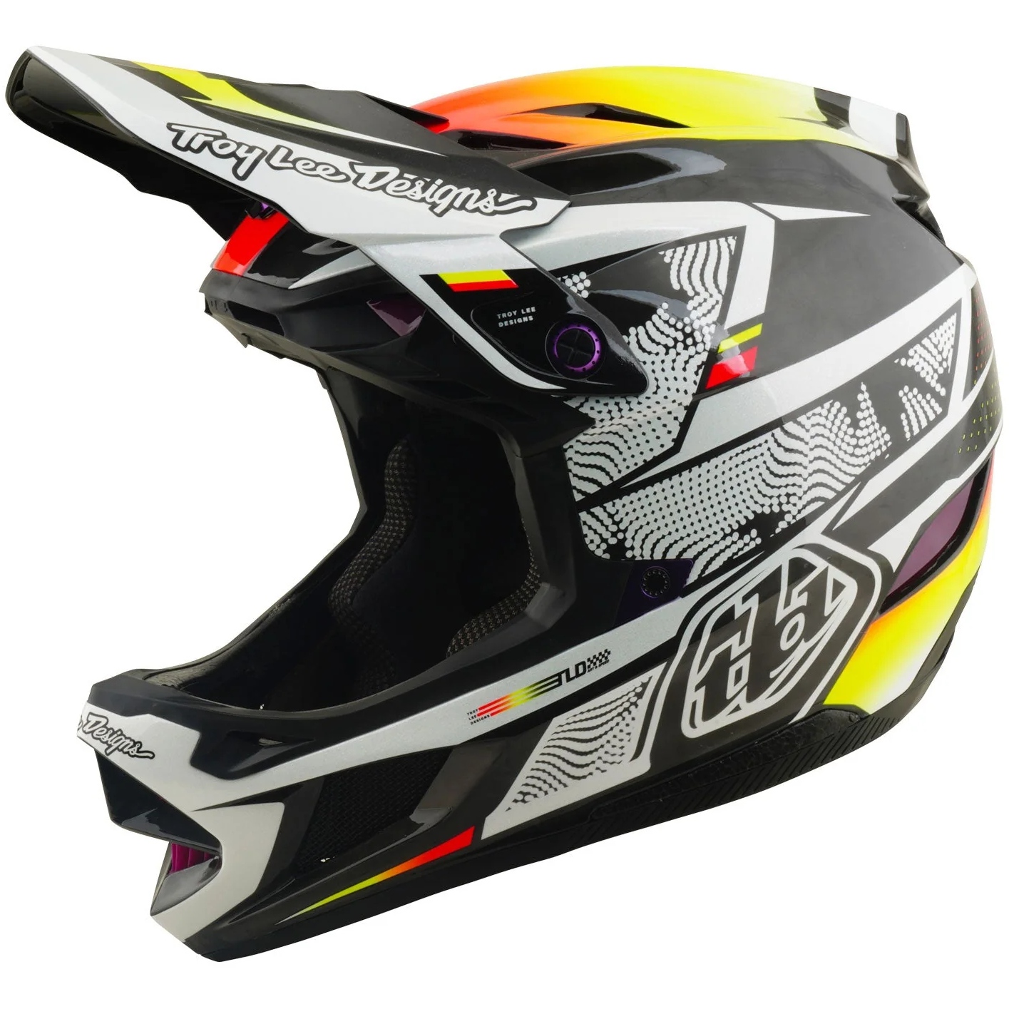 Troy Lee Designs D4 Carbon MIPS Helm - Lined Up Black