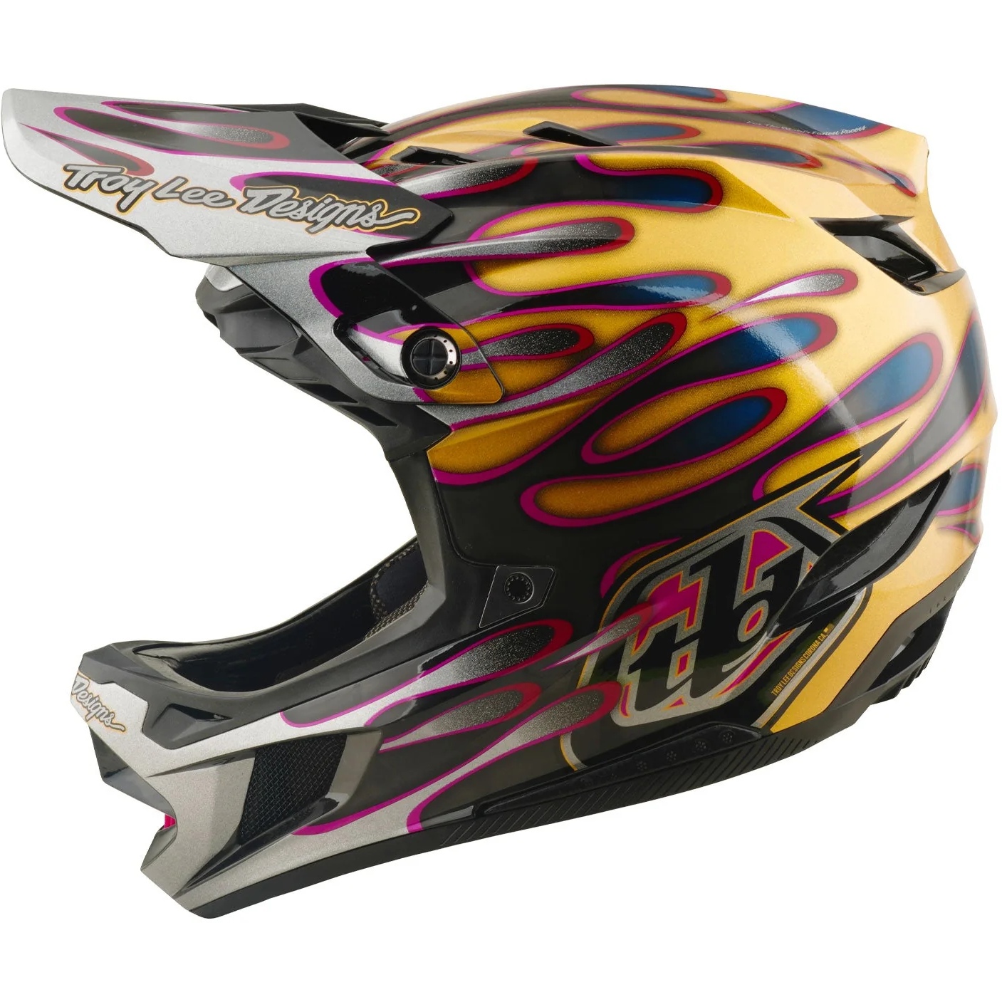 Troy Lee Designs D4 Carbon MIPS Helm - Overspray Gold/Black - Image 2