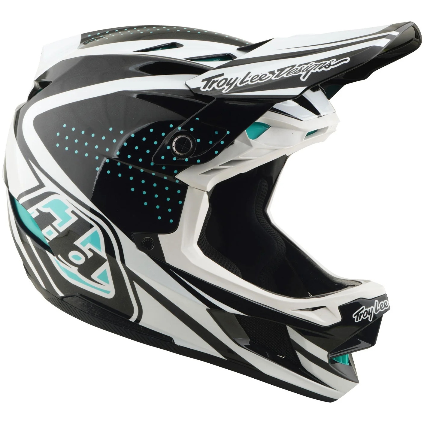 Troy Lee Designs D4 Polyacrylite MIPS Helm - The Line Charcoal/White - Image 6