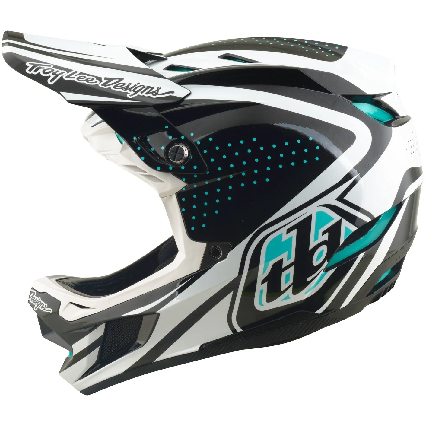 Troy Lee Designs D4 Polyacrylite MIPS Helm - The Line Charcoal/White - Image 2