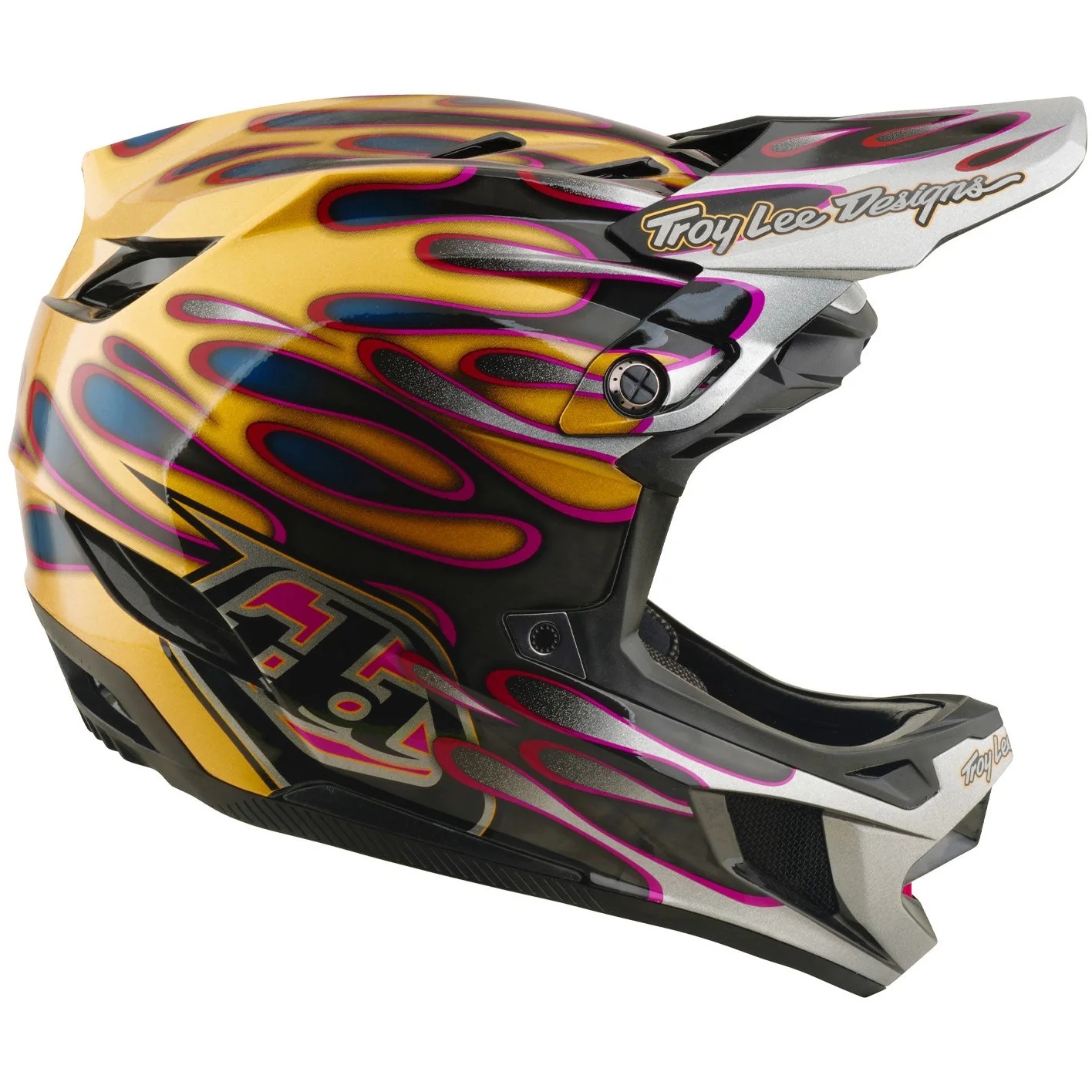 Troy Lee Designs D4 Carbon MIPS Helm - Overspray Gold/Black - Image 6