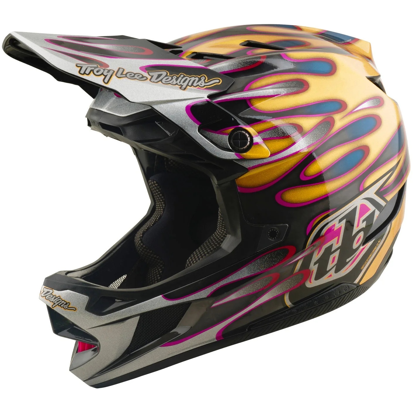 Troy Lee Designs D4 Carbon MIPS Helm - Overspray Gold/Black