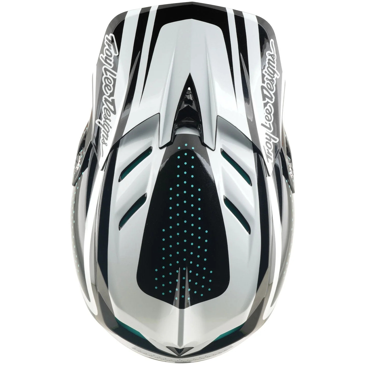 Troy Lee Designs D4 Polyacrylite MIPS Helm - The Line Charcoal/White - Image 7