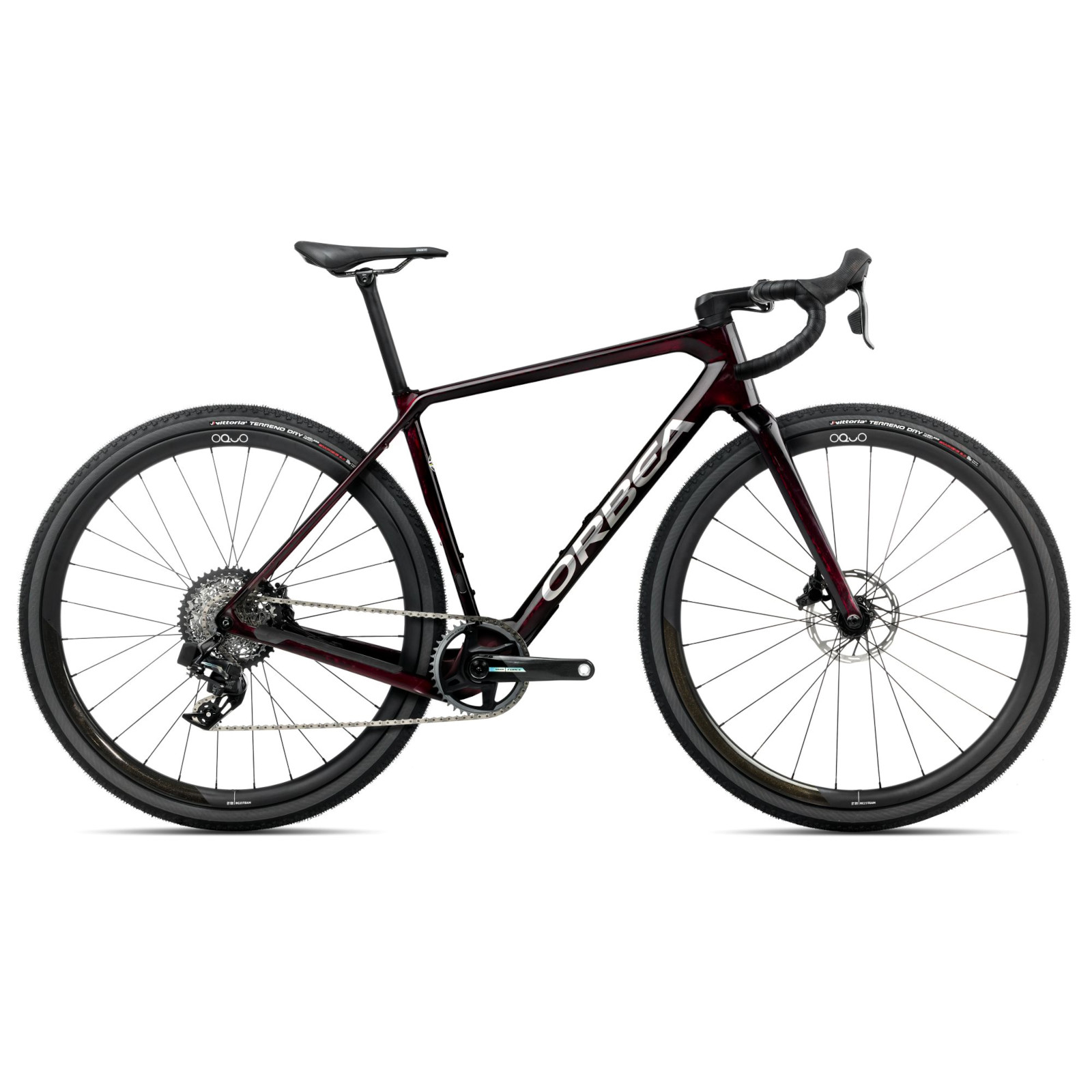 Orbea TERRA M21eTEAM 1X - Force AXS Carbon Gravel Bike - 2025 - Wine Red Carbon View (gloss)