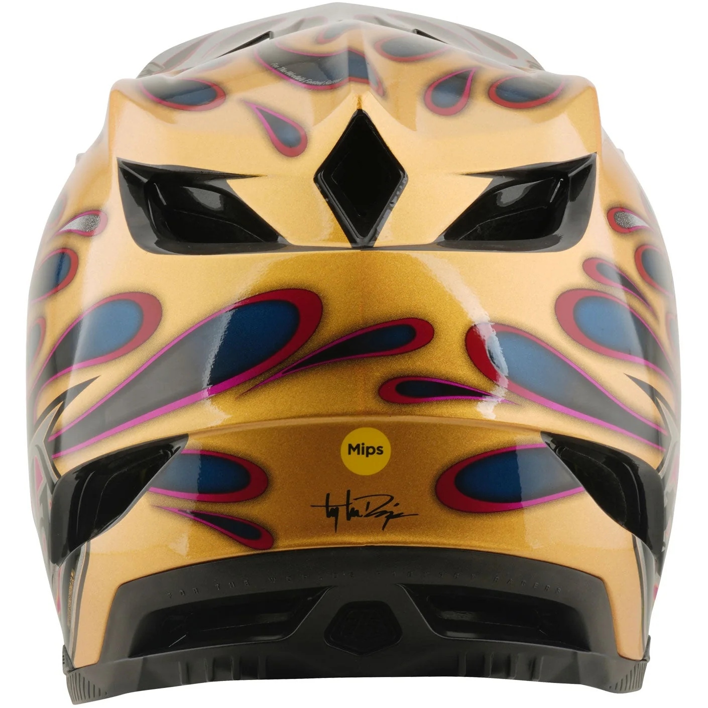 Troy Lee Designs D4 Carbon MIPS Helm - Overspray Gold/Black - Image 4