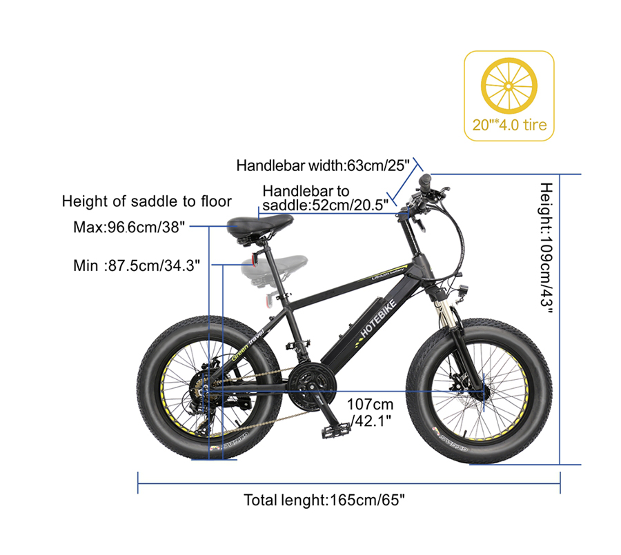 20 Zoll Fatbike 500W Elektrisches Spezialfahrrad A6AH20F