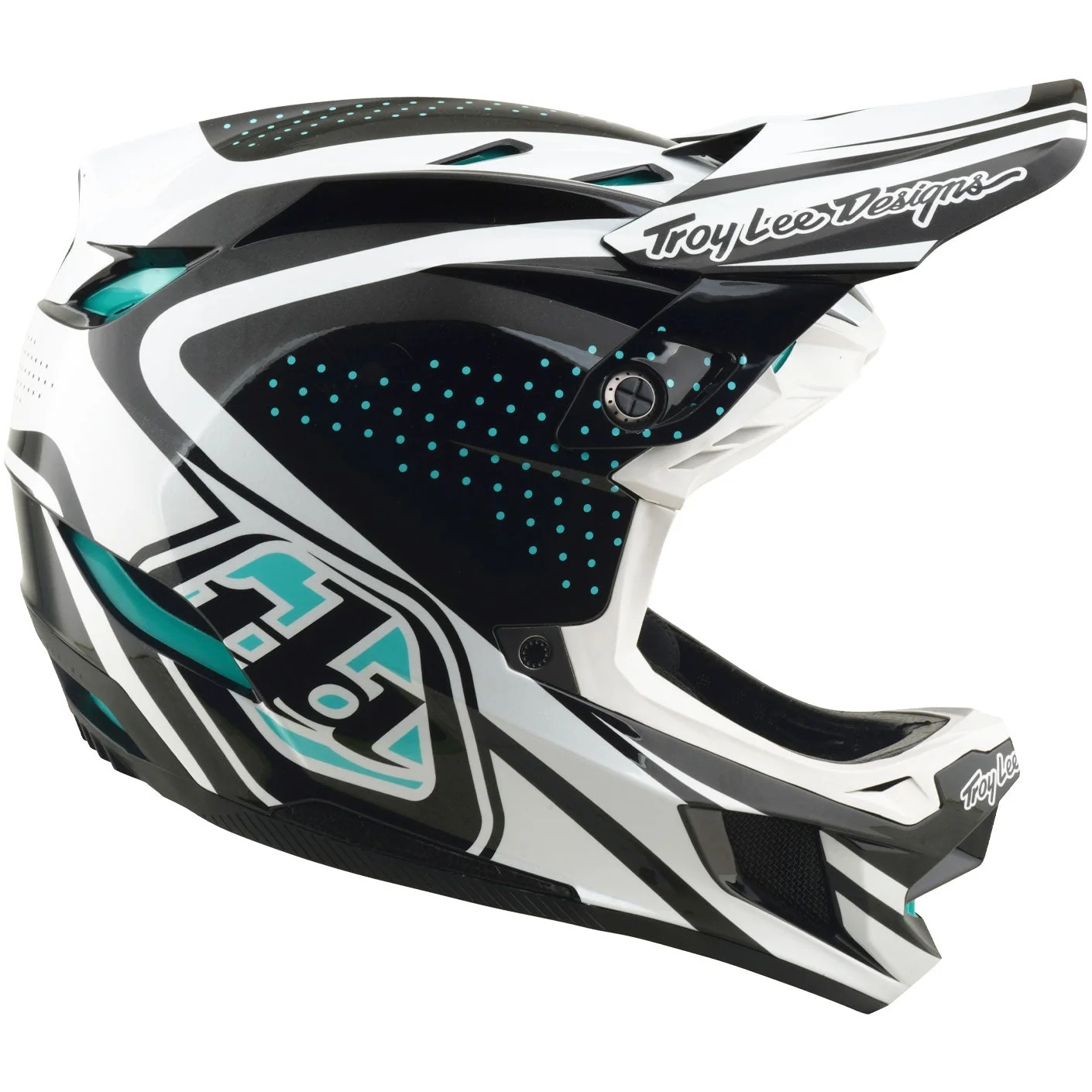 Troy Lee Designs D4 Polyacrylite MIPS Helm - The Line Charcoal/White - Image 5
